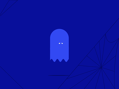 Blue monday , sad ghost alone animation blue character creative creepy flat friends gif illustration loop monday motion graphic sad spiders