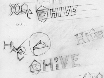 Hive Concept scribbles hive logo online marketing