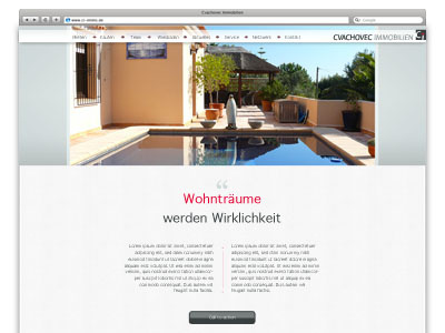 CI Start page real estate start screen web design