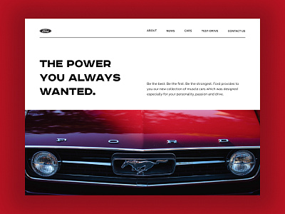 Ford Layout car concept design design front page landing page logo muscle car ui ui design web web design