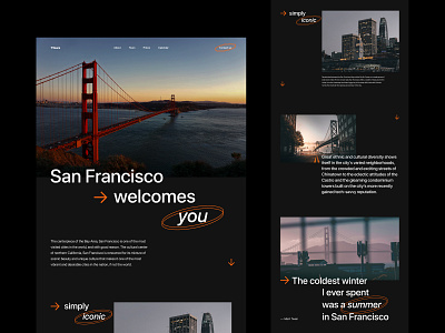 San Francisco concept design design front page landing page minimal san francisco tour tourism travel ui ui design web design website