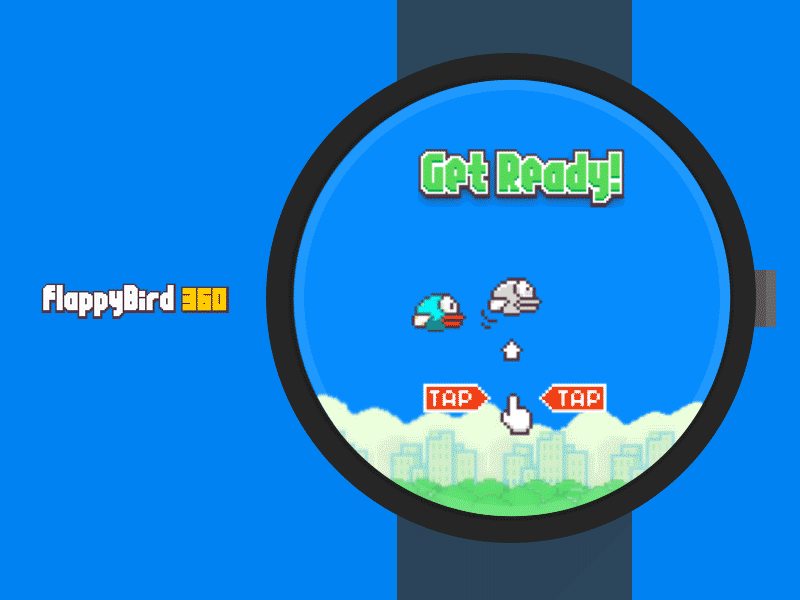 Flappy Bird 360 for Android Wear android app bird concept flappy game motorola redesign smartwatch wear
