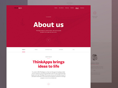 About page about flat mobile showcase site thinkapps web