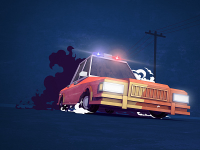 Chase 3d c4d chase cinema4d illustration lowpoly police