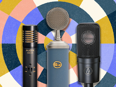 A Guide to Microphone Types, Polar Patterns, and Placement | Hom circular editorial illustration mic microphones music patterns polar