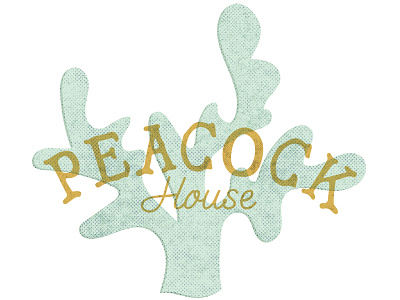 Peacock House Logo and bed breakfast coastal coral nautical house logo maine peacock