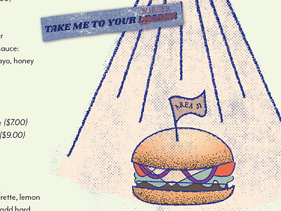 Take Me to Your Burger 51 alien area burger conspiracy sandwich saucer secret ship society space theories