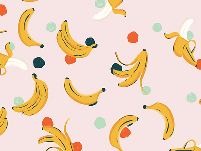 Banana Seamless Pattern banana circles dot dots fruit pattern polka seamless