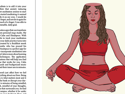 meditation illustration - WIP health illustration layout magazine meditation mental work in progress yoga zen