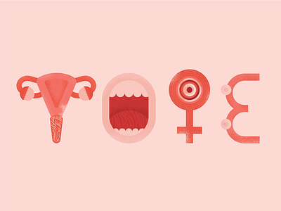 VOTE type believe feminist politics register trump type typography uterus vote women