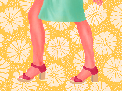 sketch pt 2 daisy dance fashion heels illustration retro shoes skirt