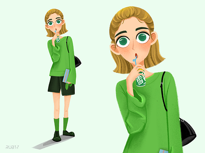 green art character character design design design art digital art digital illustration girl character girl illustration green illustration procreate procreate art sprite