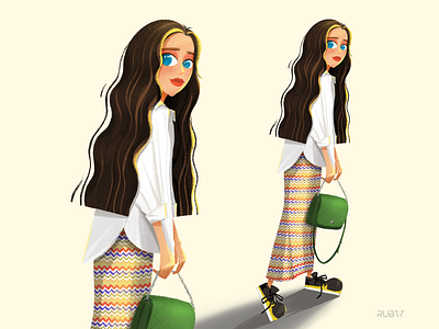 Long hair art character character design design design art digital art digital illustration girl character girl illustration illustration procreate procreate art