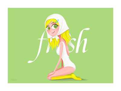 fresh art character character design digital art digital illustration fresh girl character girl illustration green illustration procreate procreate art