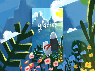 glacier art character character design digital art digital illustration flower girl character girl illustration glacier illustration procreate procreate art