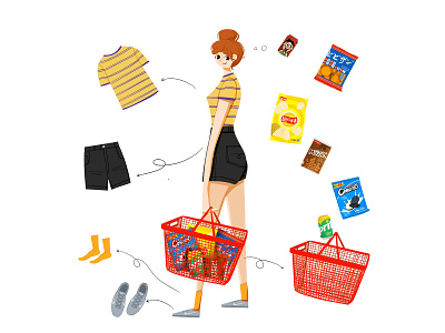 Snack shopping art character character design digital art digital illustration girl character girl illustration illustration procreate procreate art