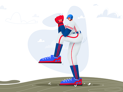 Baseball player art athletes baseball character character design design design art digital art digital drawing digital illustration illustration procreate art