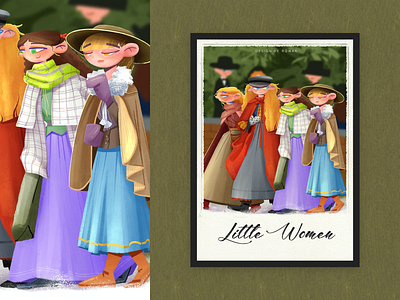 Little Women art character design digital illustration girl character illustration movie illustration movie poster procreate art