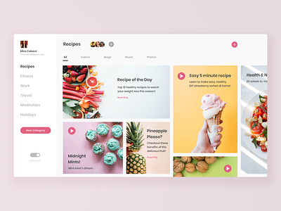 Tag it | Bookmark App UI Design bookmark colors dark mode food lightmode organize pink recipes ui ui design ux ux design webapp