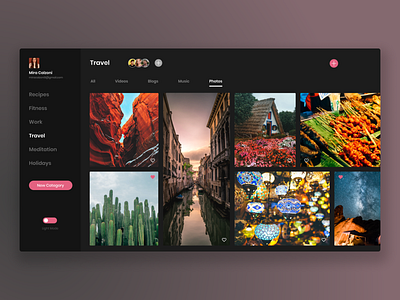 Tag it | Bookmark App UI Design app application bookmark colors dark app darkmode organize photos travel ui ux ux design