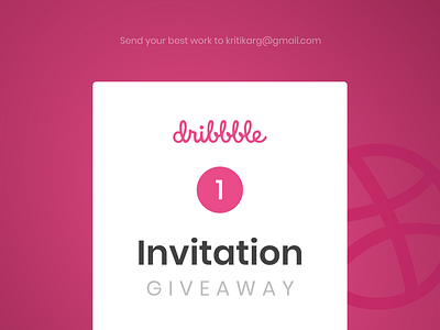 Dribbble Invite Giveaway! creative draft dribbble dribbble invite invitation invite invite giveaway logo pink