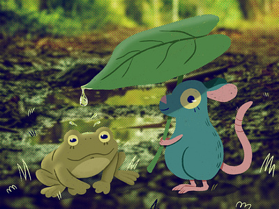 Pud & Brie childrens illustration frog illustration mouse procreate