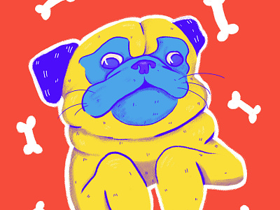 Pug Portrait digital digital art illustration photoshop