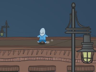 Boy On The Roof after effects animation blue boy brown building cartoon city flash light night roof running