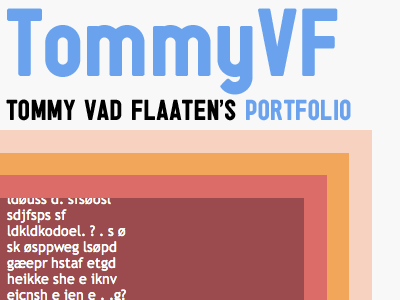 TommyVF blue colors dreamweaver orange photoshop portfolio red text tommy vad flaaten tommyvf website
