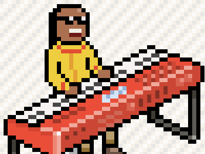 Who's This? blind cool music piano pixel playing red singer singing soul yellow