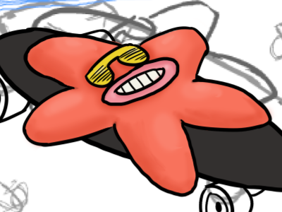Longboard Starfish longboard starfish fish star skateboard sketch drawing glasses smile red photoshop