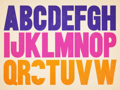 I'm making a font alphabet blue bold font jazz orange pink type