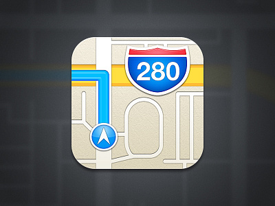 iOS 6 Maps Icon Recreation by Sam Beckett on Dribbble