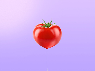 Think of a tomato! 🍅 aftereffect art artist balloon creativity digital fly free george illustration instagram it light photoshop playground postproduction purple red tomato vegetables