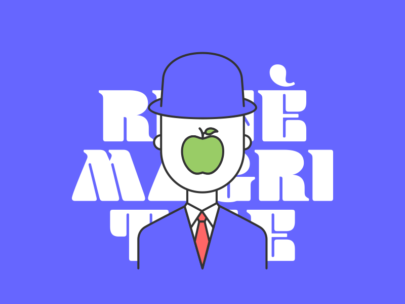 René Magritte animation art colours design digital illustration magritte ui ux website