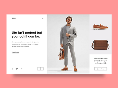 Experimental Fashion Webpage UI Layout clean fashion header exploration landing page minimal product simple ui user interface ux web ui white