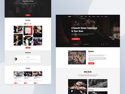 PLAYBOY | Barbershop Full Landing Page Design barber barbershop branding clean design flat graphic graphic design hair salon inteface landing page minimal photoship simple ui user interface ux web design web ui website