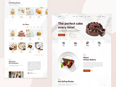 Bakery Landing Page Design Concept bakery cake cake shop cakery cakes clean design flat food landing page minimal restaurant simple ui uidesign user interface ux web design web ui website