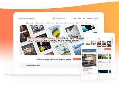 Musement.com android app art direction ios iphone mobile responsive ui user interface ux webdesign website