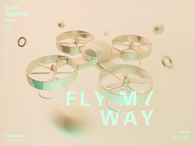 Fly My Way 3d aircraft c4d drones fly gold