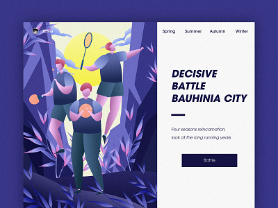 Decisive Battle Bauhinia City badminton basketball battle bauhinia city color competition decisive design exercise exercises illustration kung fu mountain purple sports table tennis ui web