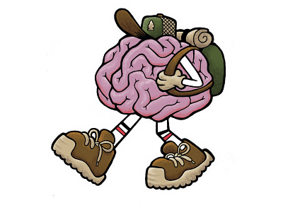 Brain Hike cartoon cartoon characters cartooning character hike illustration ink nature photoshop