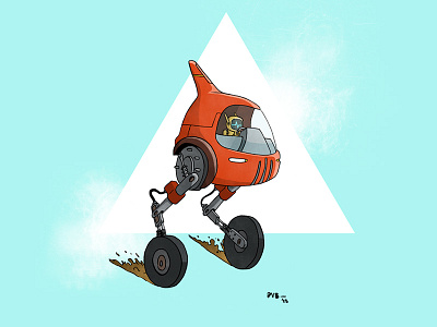 Racer comic illustration inking painting photoshop racer robot
