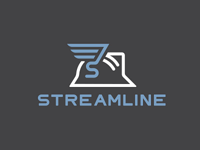 Streamline Branding branding clean construction logo s simple streamline wing