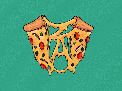 'Za illustration pepperoni pizza stuffed crust supreme za
