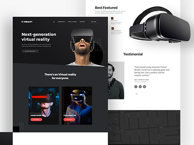 🔥Website Virtual Reality Exploration augmentend black colour dark theme design header home landingpage noansa ui ux vector virtual card virtual reality virtual tour virtualreality web website
