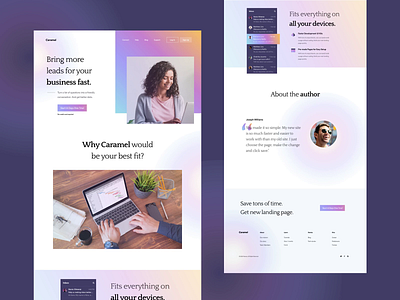 "Caramel" Package Landing page exploration 2020 trend clean design exploration gradient home landingpage motion web noansa page layout photography portfolio design portfolio site portfolio website transition ui web website