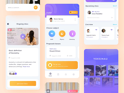 Yoksinau - Online Class Platform KIT answer class clean dashboard ecourses edtech elearning illustration mathematic online online learning physic question streaming student teacher trend uiux videocall