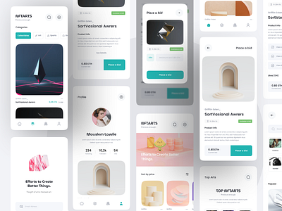NFTARTS - NFT Apps UI KIT by © Zaini Achmad 🦁 for Vektora on Dribbble