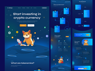 AltDoge - Concept Project 🔥 agency beautifull bitcoin coin coinbase crypto cryptocurrency currency dark design doge ethereum gradient homepage landingpage nft popular roadmap vektora website design
